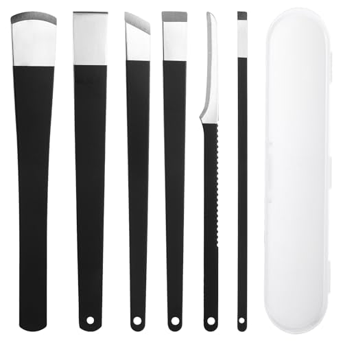 6PCS Ingrown Toenail Removal Kit, Stainless Steel Removal Pedicure Scraper Professional Pedicure Tools Set with Storage Box Callus Shaver Foot Care for Dead Dry Hard Cracked Skin