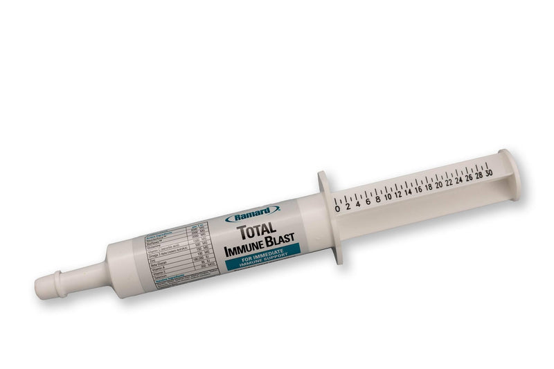 Ramard Total Immune Blast - Equine Immune Support, Horse Vitamin Supplement w/Zinc, Selenium, Omega 3, Omega 6 & Vitamins w/Nucleotides, 30cc Oral Syringe, 1pk