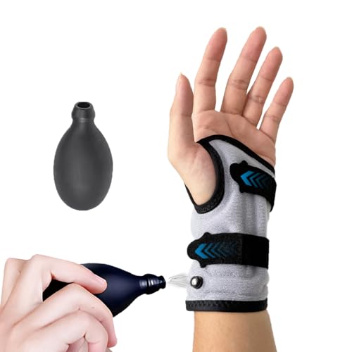 Waterproof Wrist Brace for Carpal Tunnel Night Support, Inflatable Wrist Support with Air Compression for Pain Relief Caused by Tendonitis, Arthritis and Sprains,One Size Adjustable Hand Brace for Men and Women Left