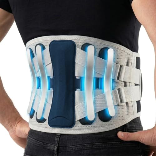 Back Brace for Lower Back Pain Relief from Herniated Disc, Sciatica & Scoliosis, Ergonomic Adjustable Breathable Lumbar Support Belt for Women & Men, Wide Area Support with Enhanced 3D Support Strips M(Fits waist 27"-34")