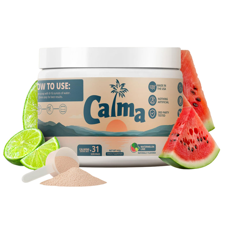 Calma – Watermelon Lime Calming Drink Mix, Magnesium Glycinate & Citrate with KSM-66 Ashwagandha, L-Theanine & Vitamin D3 (CELLg8) – Sugar Free, Non-GMO – 31 Servings