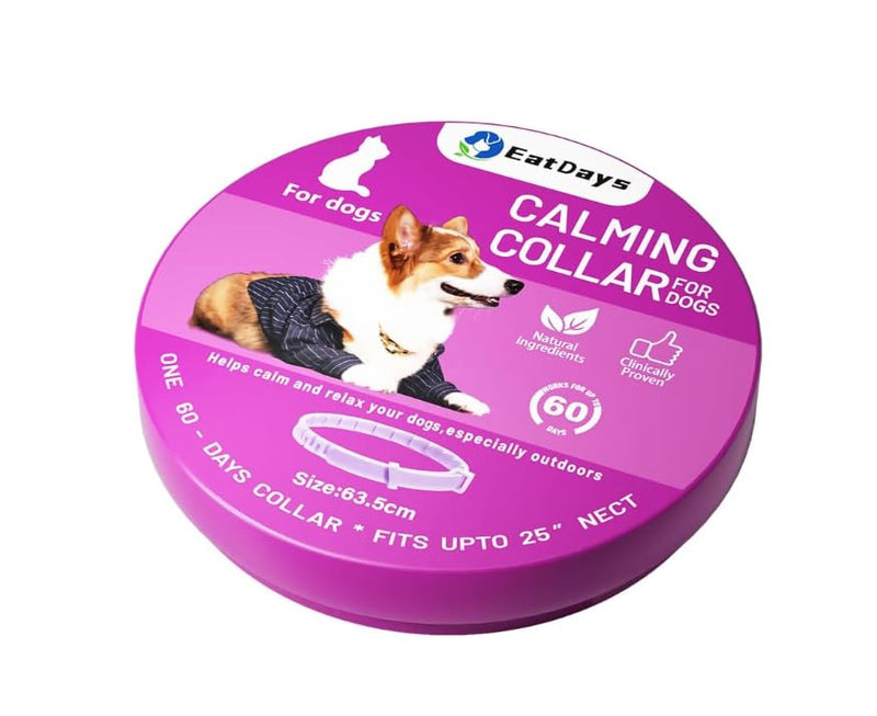 Fluorescent Calming Collar for Dogs and Cats with Pheromones - Maximum Anxiety Relief & Stress Reduction for Thunderstorms,Travel, Fireworks and Noise Phobias - Long Lasting 30 Days