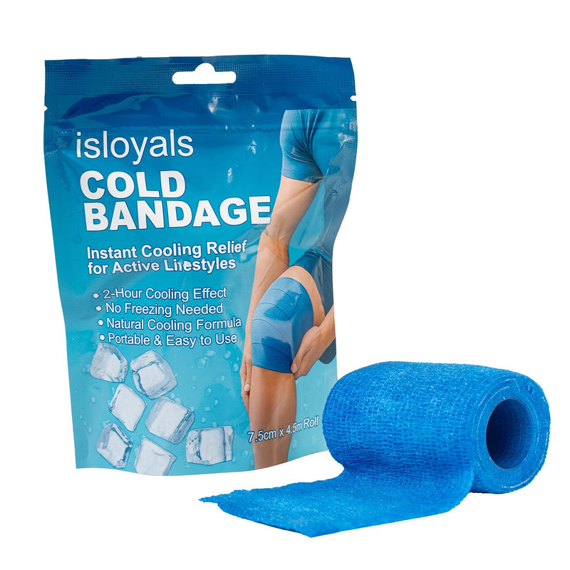 Ice Tape, Ice Cooling Athletic Tape for Sports, Self Stick Ice Bandage Wrap Tape for Knee, Ankle, Wrist, Sports Injuries, Pain & Swelling Relief, No Refrigeration Needed (Blue) Blue - BeesActive Australia