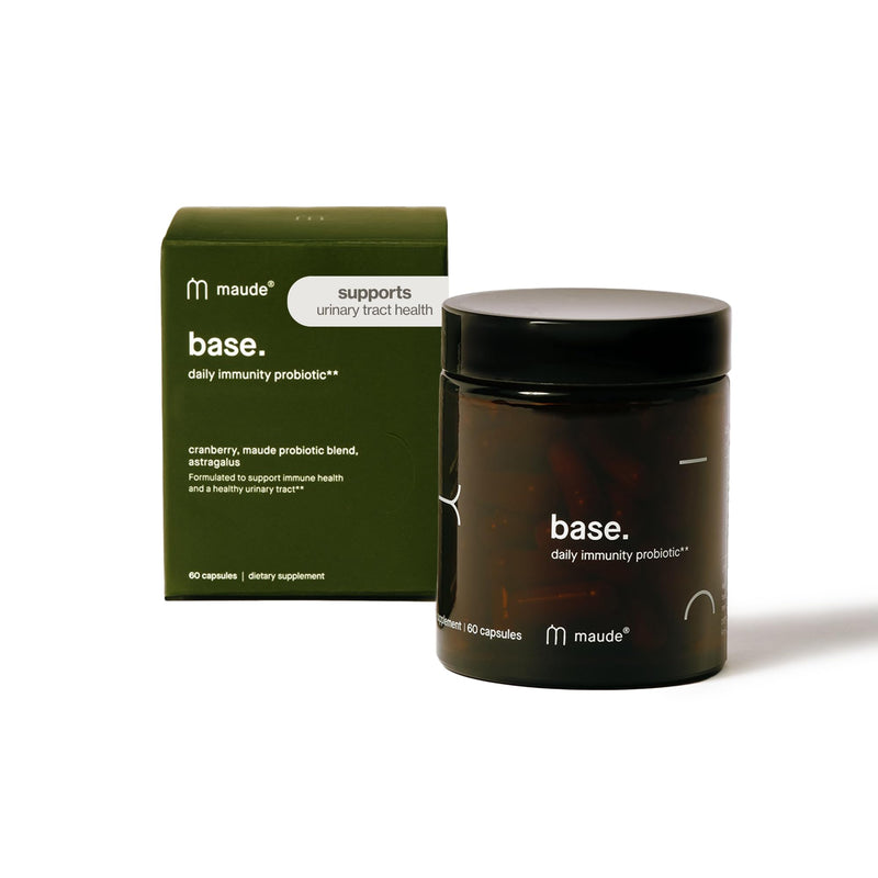 Maude Base - Daily Probiotics for Digestive Health & Immune Support - Promote Urinary Tract Health & Nurture Your Gut Microbiome - with Zinc, Vitamin C & PaCran Cranberry Extract (60 Capsules)
