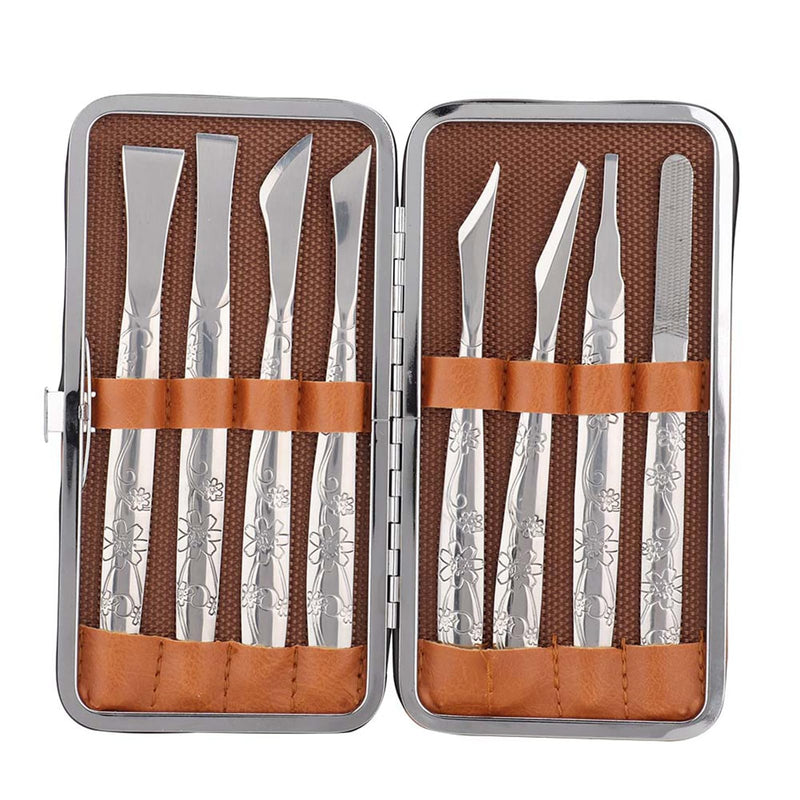 8Pcs Ingrown Toenail Removal Kit, Stainless Steel Pedicure Kit, Pedicure Knife Dead Skin Removal, Ingrown Toenail Treatment Tool Set with A PU Leather Box - BeesActive Australia