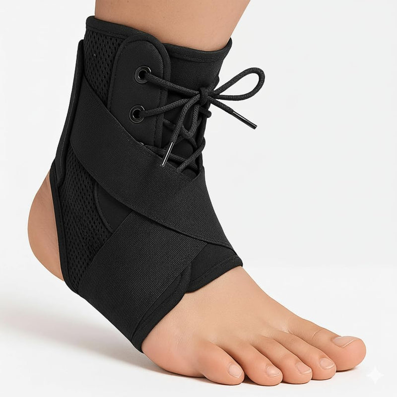 Ankle Brace lace up Stabilizers Adjustable Ankle Support for Sports Protect, Sprained Ankle, Ligament Damage, Injury Recovery (Medium Size) Spring Support (Soft) Medium - BeesActive Australia