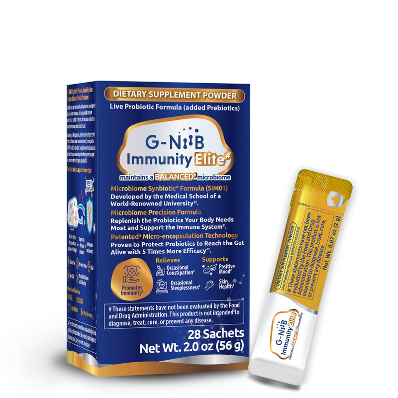 Immunity Elite (SIM01 Synbiotic Formula) - Potent Live probiotics and Added prebiotics to Support Immunity, Regularity, Sleep, Mood, and Skin - 5X More Effective in Reaching the Gut Alive