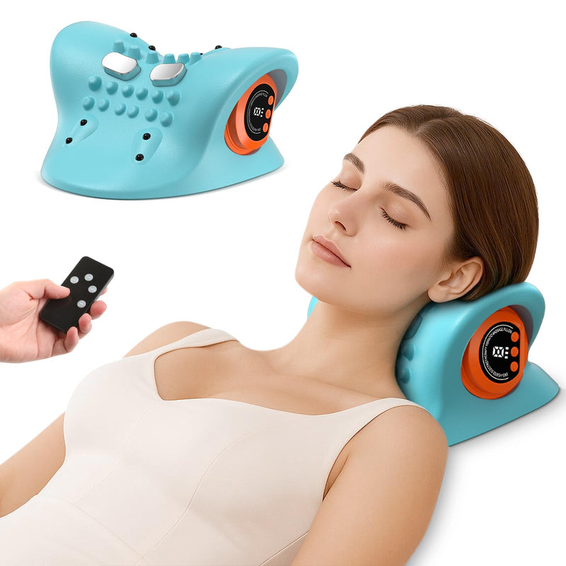 Neck Massager 2025 Portable Neck Traction Device, Cervical Stretcher with Heating & Vibration ‚Äì Relieve Muscle Tension, 3-in-1neck pillow Customizable Massage Modes with Wireless Remote Control - BeesActive Australia
