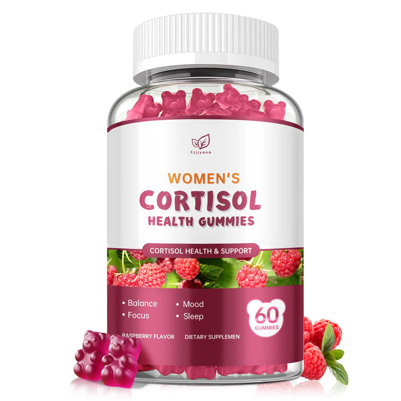 Cortisol Supplement for Women,cortisol manager Gummies,with rhodiola rosea,l-theanine,Phosphatidylserine,magnesium ashwagandha - Emotional support, adrenal balance, sleep, raspberry flavor, 60 Count 60 Count (Pack of 1)