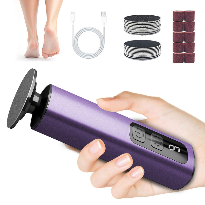 Electric Foot Callus Remover, 9-Speed for Dead Skin & Hard Calluses, Aluminum Alloy, Type-C Rechargeable, Replacement Discs, Spa-Like At-Home Pedicure, Relaxing Self-Care (Deep Lavender) Deep Lavender（basic Edition） - BeesActive Australia