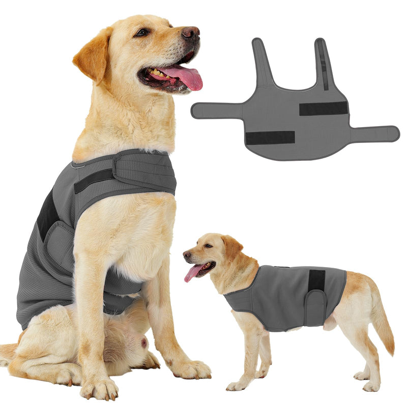 Dog Anxiety Jacket, Calming Jacket – Skin-Friendly Anti-Anxiety Vest for Thunder, Fireworks, Vet Visits and Separation – Helps Keep Dogs Relaxed Without Medicine or Complex Training(Dark Gray,XS)