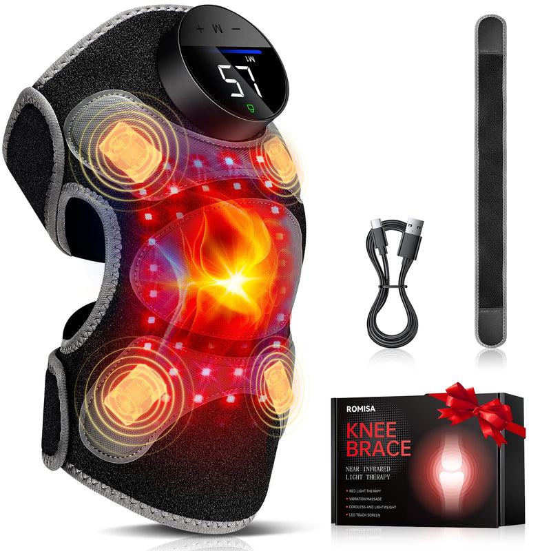 Upgraded PRO Red Light Therapy Knee Brace & 4 Vibration Massage - Rechargeable Controller, 660nm&850nm Red Light Therapy Heated Device for Knee/Elbow/Shoulder Upgraded Knee - BeesActive Australia