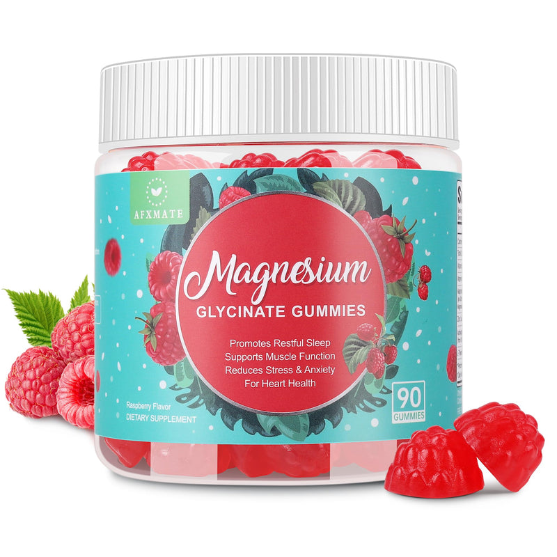 90 Ct Magnesium Glycinate Gummies for Adults Sugar Free | Magnesium Supplement with Glycinate & Malate, L-Theanine, Ashwagandha, Zinc, Vitamin B6 & D3, Supports Relaxation & Sleep Raspberry 90 Count (Pack of 1)