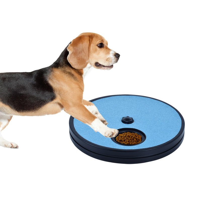 3 in 1 Rotatable Dog Scratch Board with Food Storage Compartment Box Round Stress-Free Scratch Pad ABS Nail Grinder Claw Care Dog Claw Grinder Board (Blue) Blue