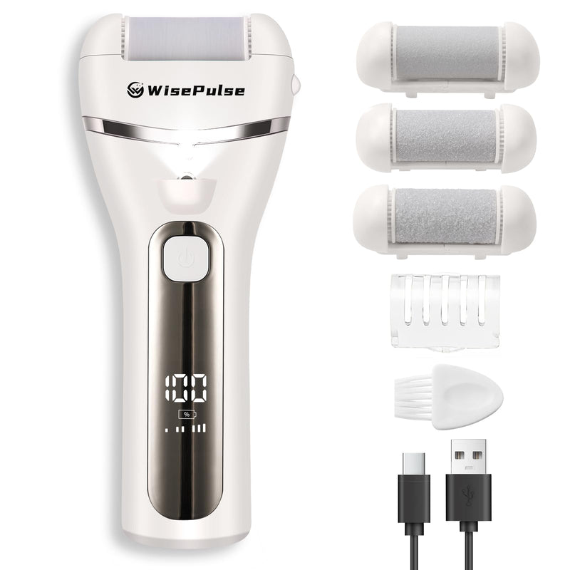 Electric Foot Callus Remover: Rechargeable Portable Electronic Foot File Callus Remover, Electric Callus Remover for Feet with 3 Rollers, IPX6 Waterproof Foot Care for Dead,Cracked Dry Skin Sliver - BeesActive Australia