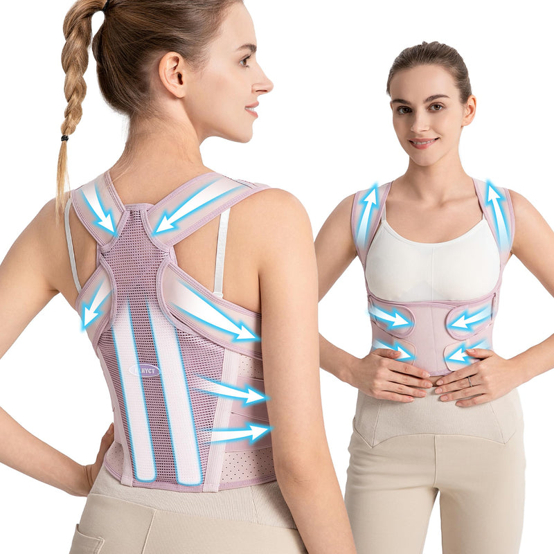 NLNYCT Posture Corrector for Women – 2-in-1 Back Brace with Shoulder Support, Adjustable Full Back Straightener for Upper & Lower Back Pain Relief, Hunchback, Scoliosis & Spine Alignment (M/L) M/L