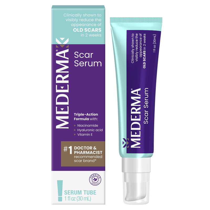Mederma Scar Serum – Triple-Action Formula with Vitamin E, Hyaluronic Acid & Niacinamide – Clinically Shown to Reduce Old Scars, 1 Fl. Oz. - BeesActive Australia