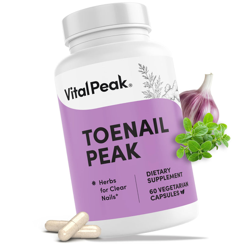 Vital Peak® Toenail Peak - Healthy Nail Support Supplement - Promotes Gut Health & Immune Function - with Olive Leaf Extract, Sweet Wormwood, Oregano, Garlic & More - Gluten-Free - 60 Capsules - BeesActive Australia