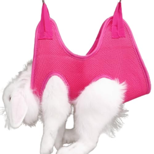 Rabbit Grooming Hammock with Safety Belt for Nail Clipping, Grooming, Bunny Bathing Bag for Nail Trimming, Cat Claw Care Bag, Small Animal Grooming Harness (Red,X-Small) Red X-Small - BeesActive Australia