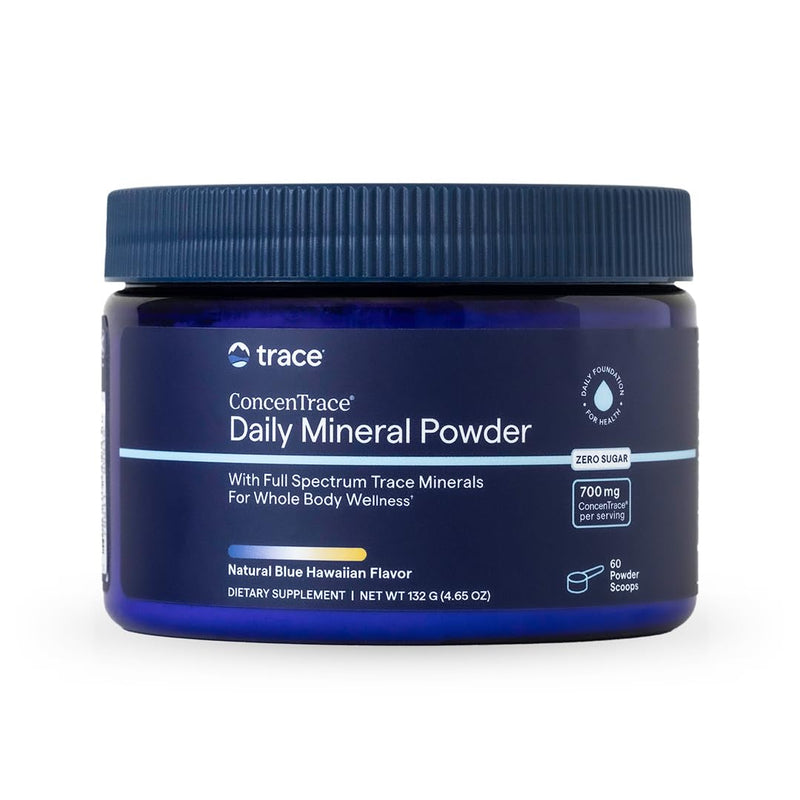 Trace Minerals ConcenTrace Daily Mineral Powder - Supports Energy, Digestion, Bone Health - 70+ Multiminerals Supplement with Ionic Magnesium, Chloride, & Potassium, Sugar-Free (60 Servings) Blue Hawaiian - BeesActive Australia