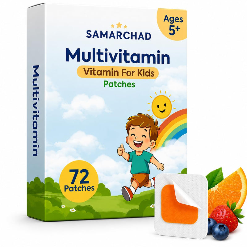 Kids Multivitamin Patches Daily Vitamin Patch for Children Natural, Sugar-Free No Swallowing Immune & Growth Support