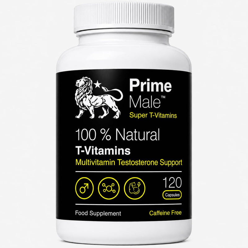 T-Vitamins – Advanced Multivitamin for Men – Supports Testosterone, Energy & Immune Health – 120 Capsules – Caffeine-Free