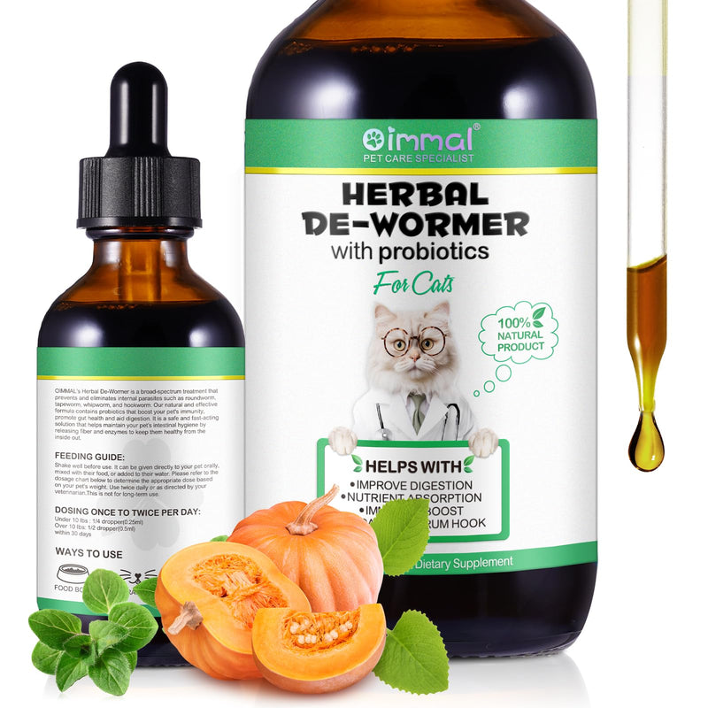 Specifically Formulated for Cats, Cats Natural Broad Spectrum Treatment, Herbal Cleanse, Digestive Support for All Cat Breeds, Gut Health, Puppy & Kitten, Supplement Drops 1 Pack