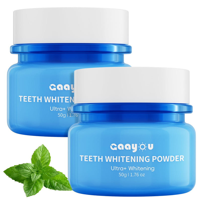 Teeth Whitening Powder 2PCS Tooth Powder Instant Tooth Whitening Mint Flavor Teeth Whitener Toothpaste Powders for Tooth Stain Removal 100g/3.53oz - BeesActive Australia