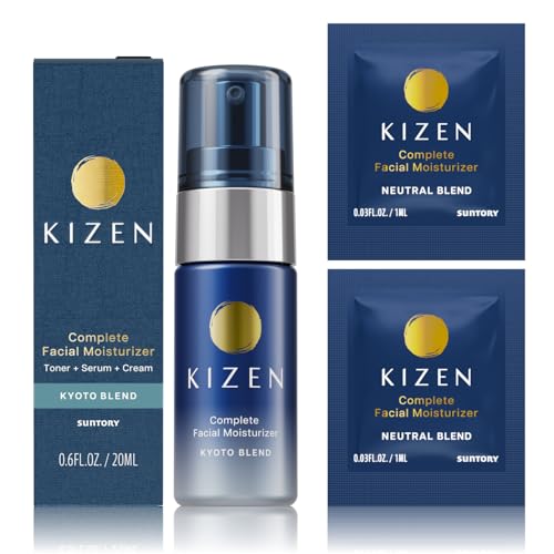 All-in-One | Face Moisturizer for Men | Anti Aging Face Cream for Men with Oak Extract | Anti Wrinkle Cream & Facial Moisturizer (Kyoto Blend, 0.68 fl oz / 20ml + 2 Neutral Blend Sachets) Kyoto Blend 0.25 Fl Oz (Pack of 3)