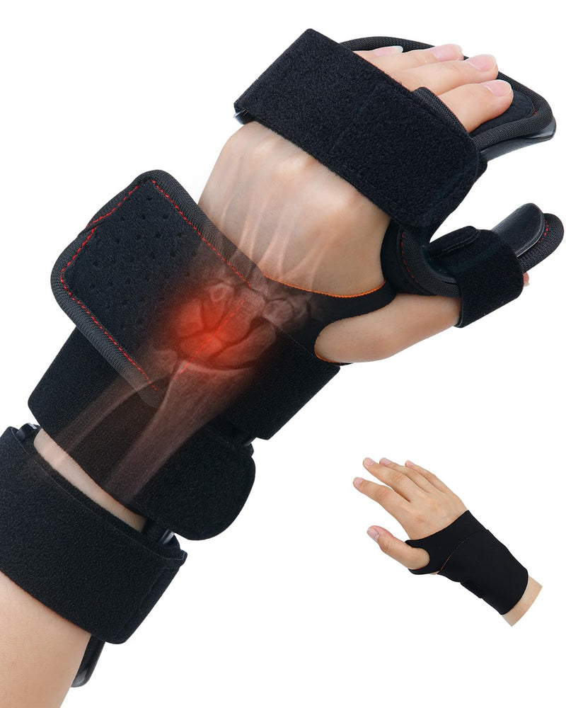 Resting Hand Splint Stroke Night Immobilizer Included Wrist Brace Enhanced Experience, Functional Wrist Finger Brace- Pain Relief For Carpel Tunnel, Stroke Recovery, Arthritis, Tendinitis Left Large