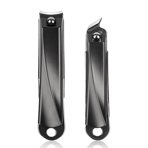 Ingrown Toenail Clippers for Thick Nails (2-Pack) - Professional Grade Stainless Steel Nail Clipper Kit with Anti-Splash Design - Effective Ingrown Nail Removal for Men & Women