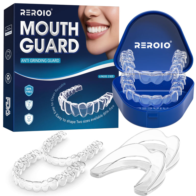 Mouthguards for Grinding Teeth Grinding Mouth Guard for Sleep, Mouth Guard for Grinding/Clenching at Night, Perfect fit Anti Grinding Night Guard for Adults 1.8*2.2in+1.8*2.4in 4.0