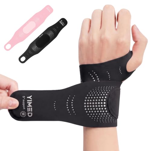 Ultra-Thin Wrist Brace Support for Carpal Tunnel, Black One Size