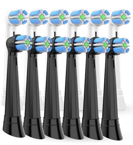 IO Toothbrush Replacement Head, Fit Oral B IO Series 2 Electric Toothbrushe 6white+6black 12PCS