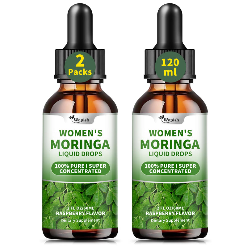 2 Pack（4 Fl Oz） Moringa Liquid Drops 800 mg For Women- with Moringa Oleifera Leaf Extract, Turmeric Root Extract, Olive Leaf, Black Pepper, Vitamin C & E，Antioxidant, Energy and Immunity Support. 2 Fl Oz (Pack of 2)