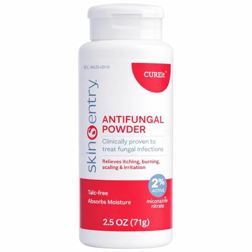 Antifungal Powder - 2% Miconazole Nitrate Treatment for Athlete’s Foot, Jock Itch & Ringworm, Talc-Free Moisture Control, Relieves Itching, Burning & Chafing - 2.5 oz Pack of 1