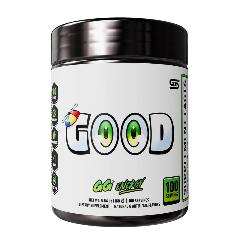 Gamer Supps GG Energy - Good by SMii7Y (100 Servings) - Keto Friendly Gaming Energy and Nootropic Blend, Sugar Free + Caffeine + Vitamins + Immune Support, Powder Drink