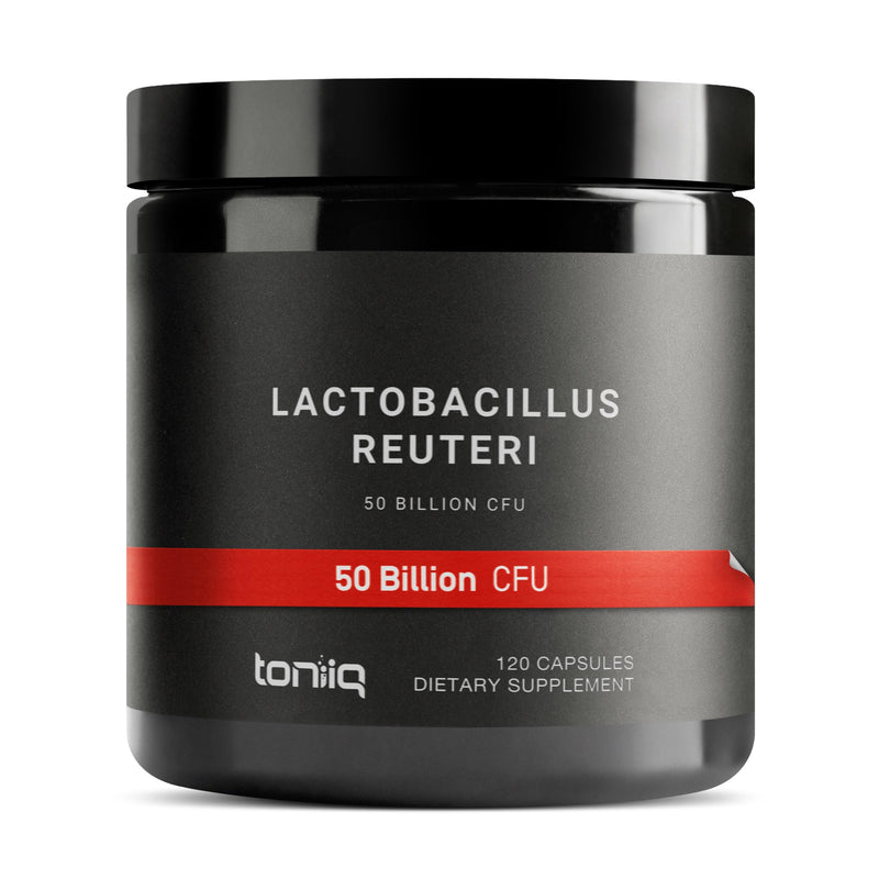 Toniiq 50 Billion CFU Lactobacillus Reuteri Probiotic 50mg per Serving | L Reuteri Probiotics - Highest CFU Count Lactobacillus Reuteri Probiotic - 120 Vegetarian Capsules - 120 Servings 120 Count (Pack of 1)
