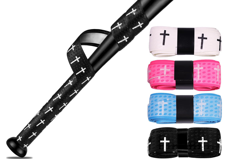 4 Pcs Cross Baseball Bat Grip Tapes, 1.5mm, Precut and Full Softball Grip Tape,Non-Slip Baseball Bat Wrap, for Multi-Sport Handles Colorful - BeesActive Australia