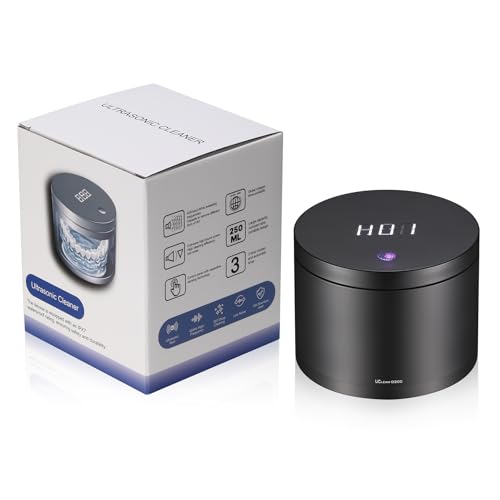 Ultrasonic Retainer Cleaner with UV-C Cleaner,42kHz Ultrasonic Black
