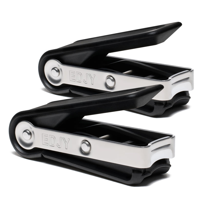 EDJY Fingernail Cutter - Precision Stainless Steel Nail Cutter for Fingernails | Sharp Blade, Ergonomic Design, Durable & Rust-Resistant | Ideal for Men and Women | Black | 2-Pack Black (2-pack)