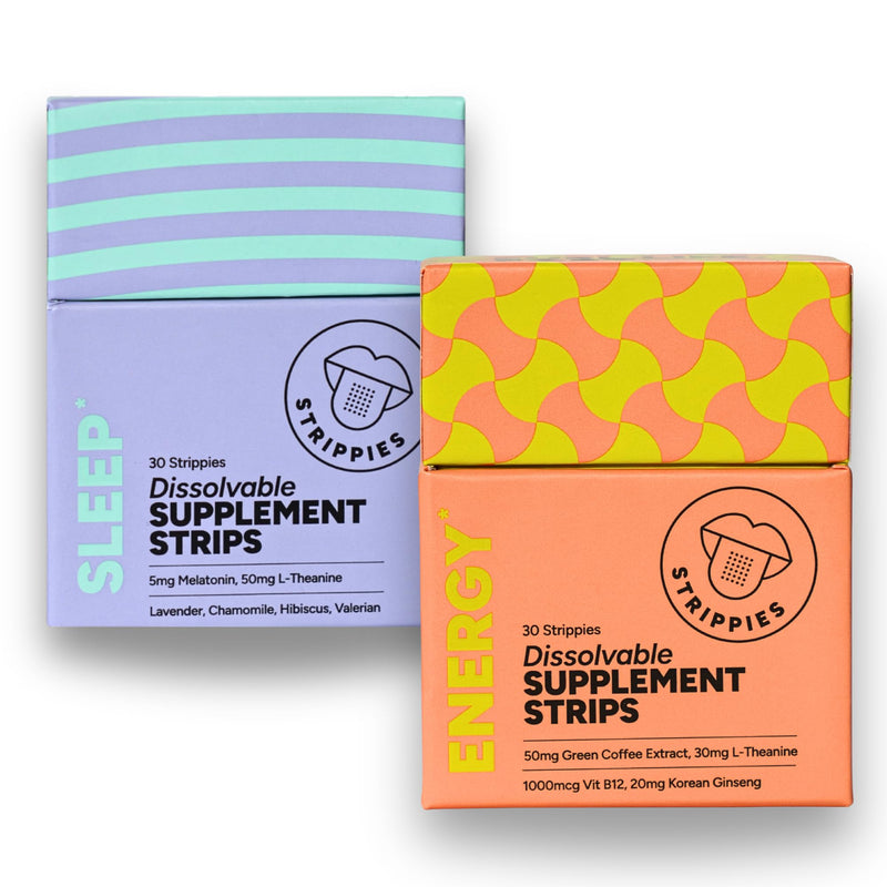 Dissolvable Strips - Energy & Sleep Multi-Pack - Wellness in A Strip - Easy & On-the-go Support - 60 Strips