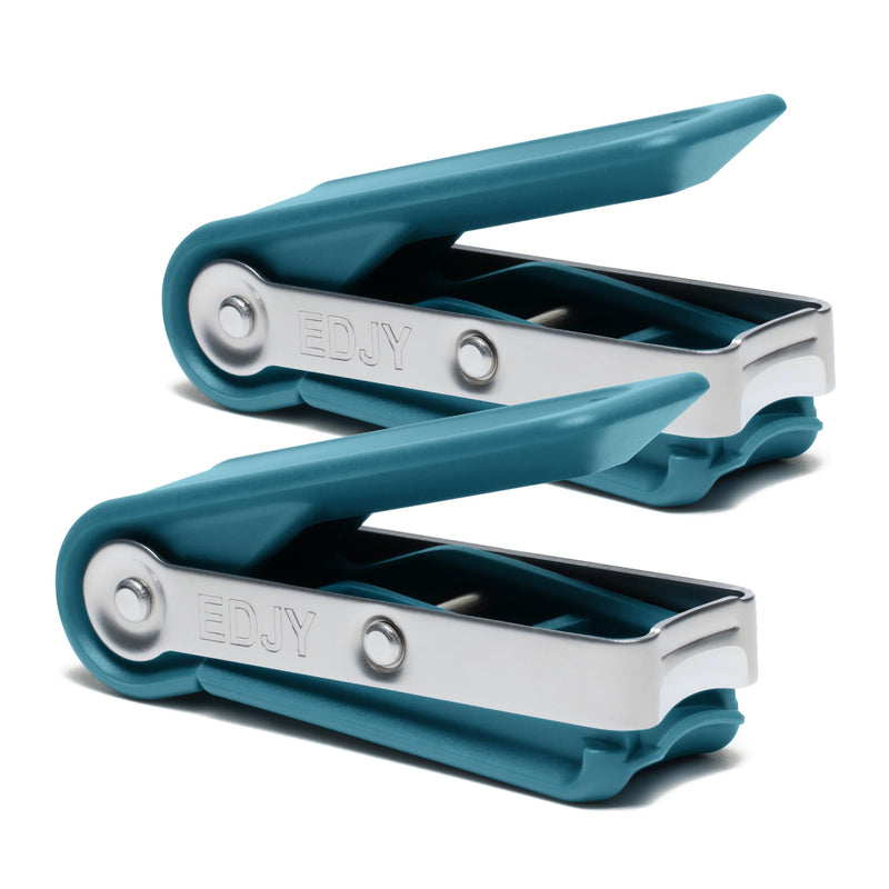 EDJY Fingernail Cutter - Precision Stainless Steel Nail Cutter for Fingernails | Sharp Blade, Ergonomic Design, Durable & Rust-Resistant | Ideal for Men and Women EDJY Blue | 2-Pack Edjy Blue (2-pack)