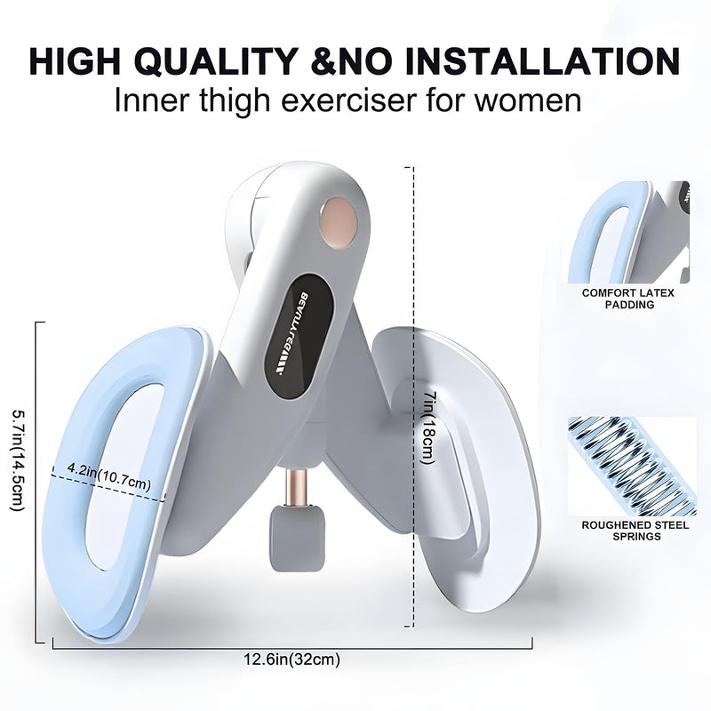 Inner Thigh Exerciser , Thigh Master Trainer - Dual-Action Home Gym Equipment for Women Pink