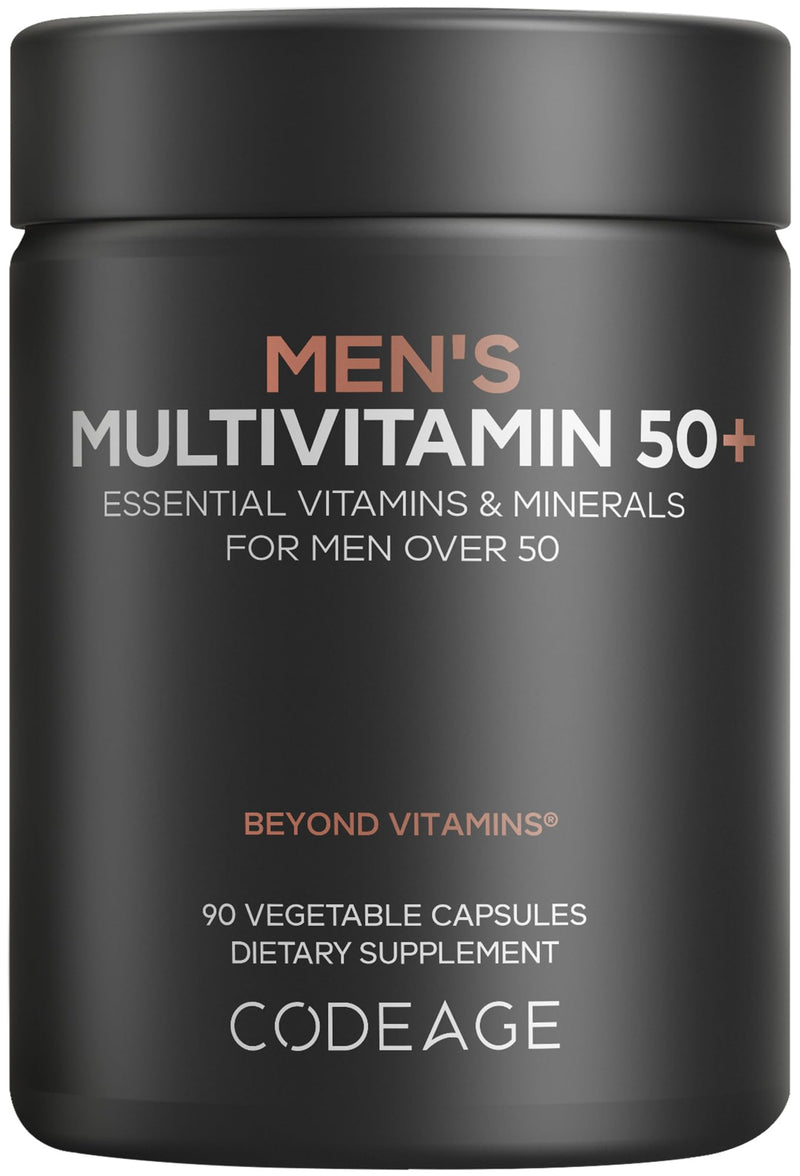 Codeage Men's Multivitamin 50+, CoQ10, Saw Palmetto, Probiotics, 90 Cap | Men's 50+ multivitamin with CoQ10, turmeric, saw palmetto, maca, panax ginseng, probiotics, vitamins and minerals. Non-GMO.