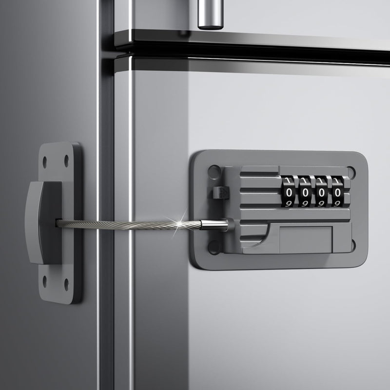 Fridge Lock, Upgraded Refrigerator Lock Combination, Freezer Lock for Upright Freezer, Cabinet Lock with Code for Child Safety, Refrigerator Lock for Kids, Grey Gray