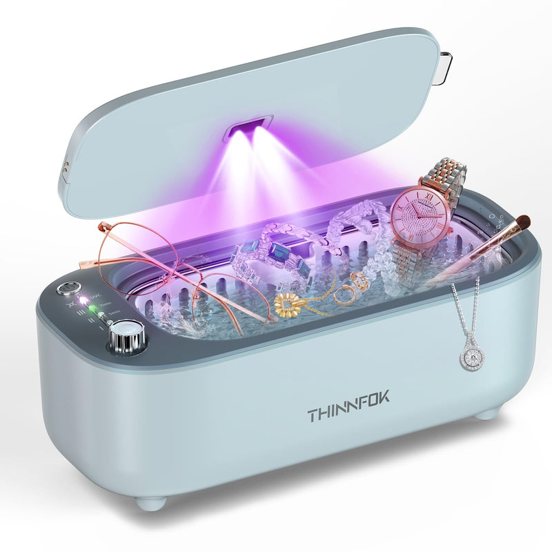 Ultrasonic Jewelry Cleaner, Smart Variable Frequency 47KHz - 50KHz Grey