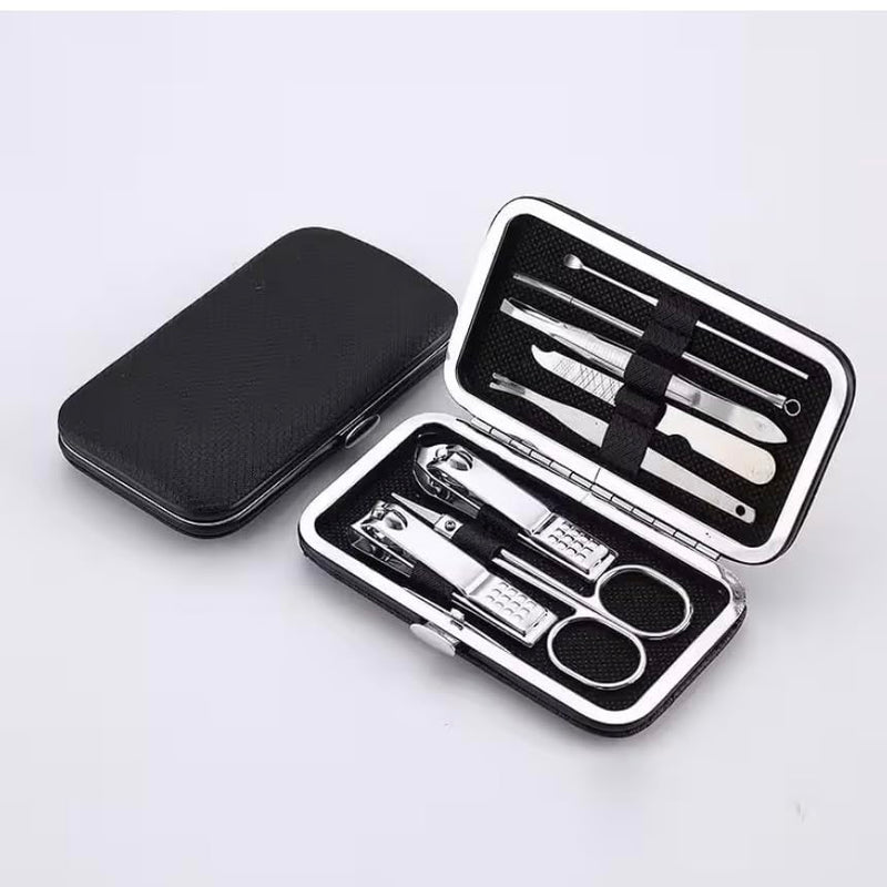 Professional Nail Care Set, Nail Clippers Set, Fingernail and Toenail Clipper Cutters, Manicure Set, Pedicure Set, 8 Pieces Stainless Steel, Men's Grooming Kit, Nail Care Tools with Travel Case.