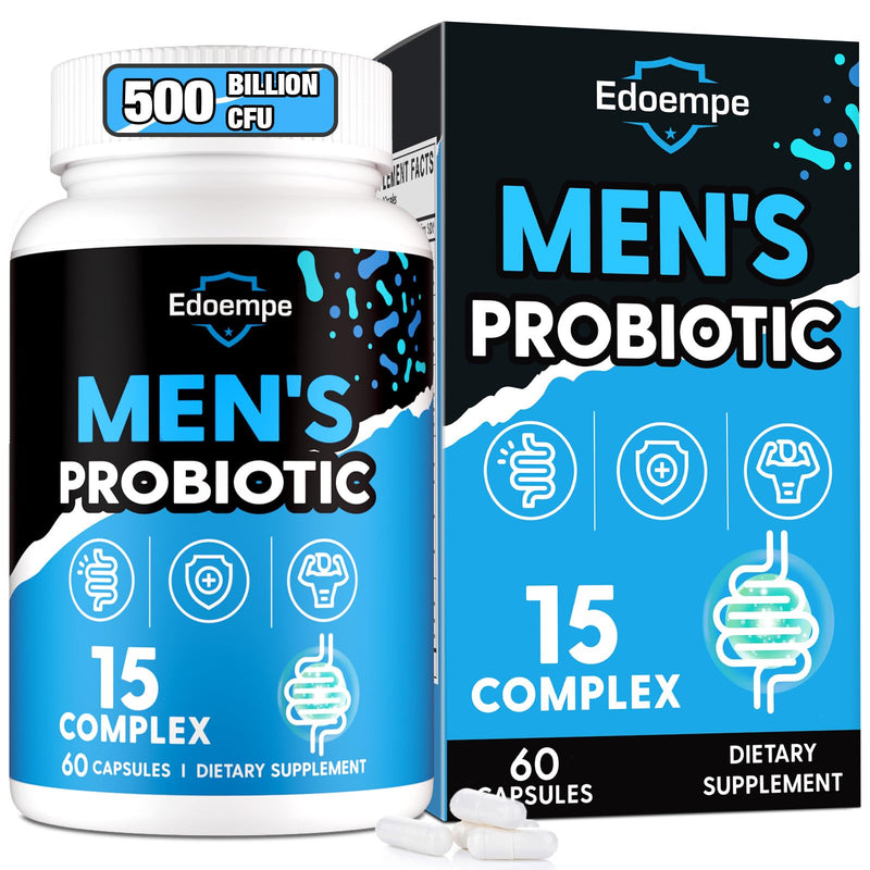 Probiotics for Men, 500B CFUs 12 Strains, Gut & Digestive 60 Caps | Cranberry, Goji, Turmeric & Amla Deliver Prostate, Urinary Tract, Immunity & Energy Support For Total Men'S Daily Wellness 60 Count (Pack of 1)