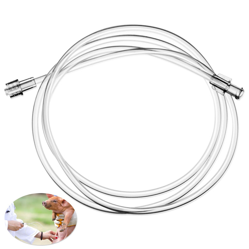 Threlaco Vaccinator Flexible Tubing Vaccination Device for Pig Sheep, 39.3" Injection Needle Syringe Liquid Refilling, Drawing Oil Fluid, Feeding Cattle Pig Sheep Livestock Vaccination, Tubing Only
